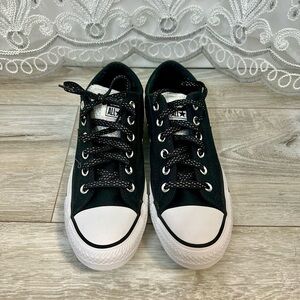 Black and White Sparkly Low-Top Converse